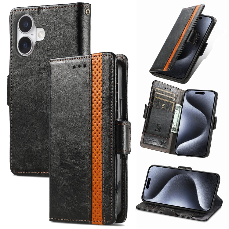 CaseNeo Splicing Dual Magnetic Buckle Leather Phone Case