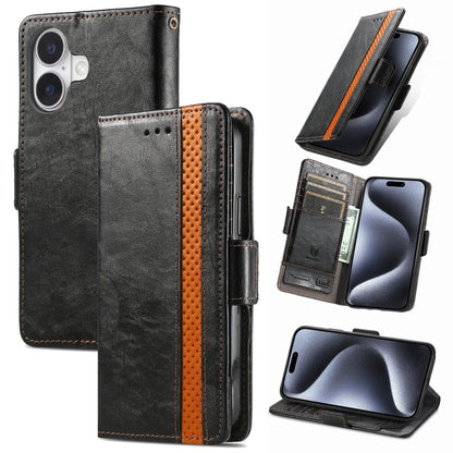 CaseNeo Splicing Dual Magnetic Buckle Leather Phone Case