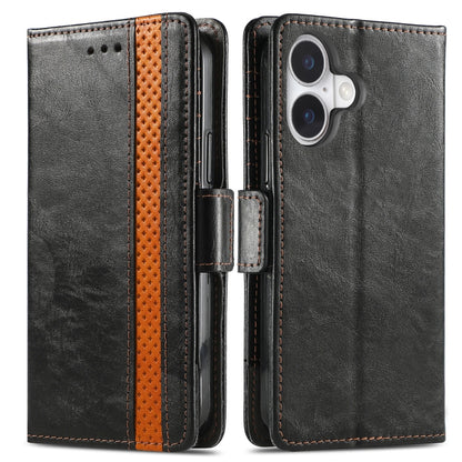CaseNeo Splicing Dual Magnetic Buckle Leather Phone Case