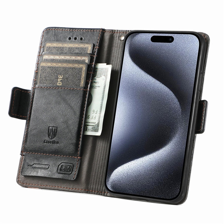 CaseNeo Splicing Dual Magnetic Buckle Leather Phone Case