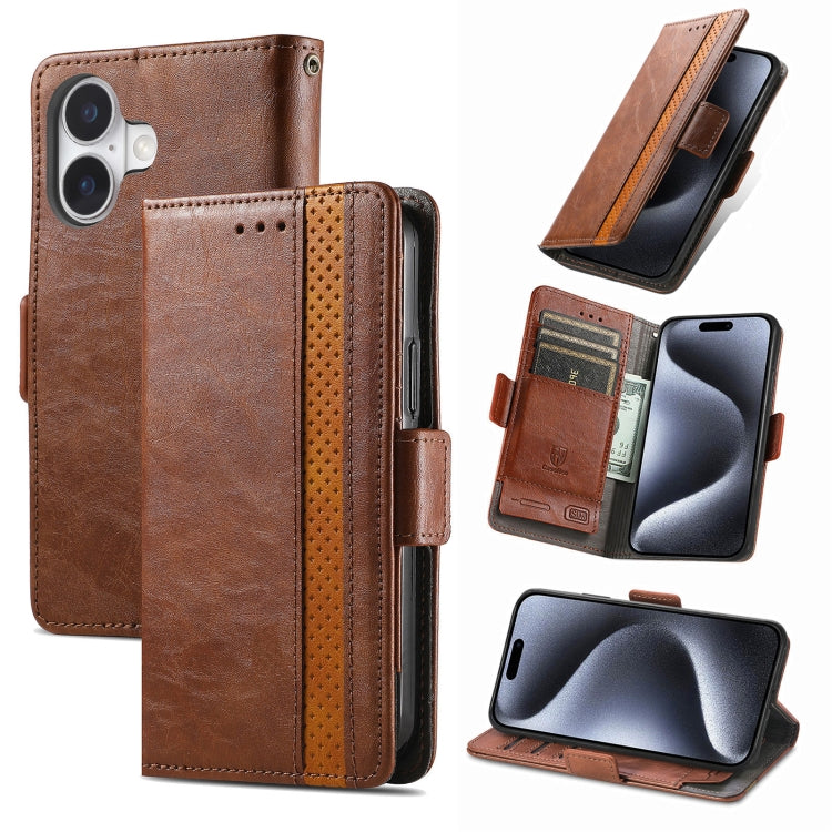 CaseNeo Splicing Dual Magnetic Buckle Leather Phone Case