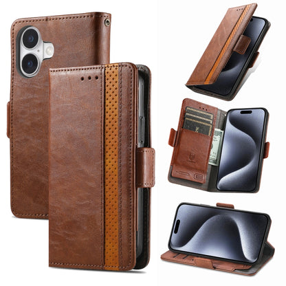 CaseNeo Splicing Dual Magnetic Buckle Leather Phone Case