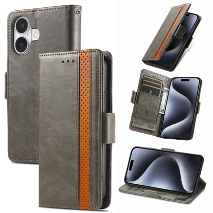 CaseNeo Splicing Dual Magnetic Buckle Leather Phone Case