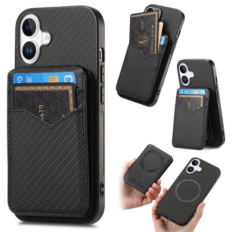 Carbon Fiber MagSafe Vertical Flip Card Bag Phone Case