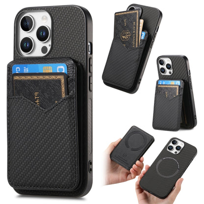 Carbon Fiber MagSafe Vertical Flip Card Bag Phone Case