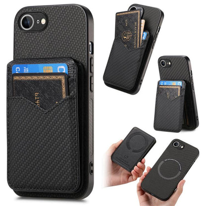 Carbon Fiber MagSafe Vertical Flip Card Bag Phone Case