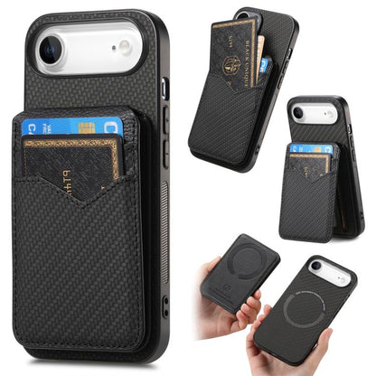 Carbon Fiber MagSafe Vertical Flip Card Bag Phone Case