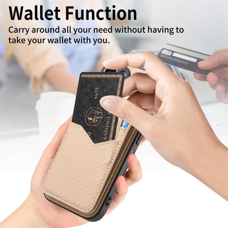 Carbon Fiber MagSafe Vertical Flip Card Bag Phone Case