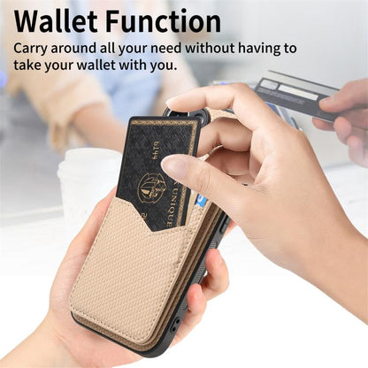 Carbon Fiber MagSafe Vertical Flip Card Bag Phone Case