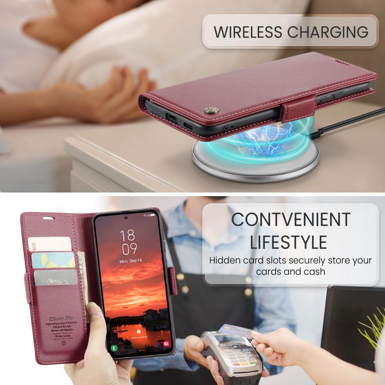 CaseMe 023 Butterfly Buckle Litchi Texture RFID Anti-theft Leather Phone Case