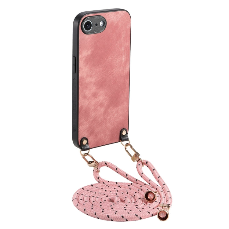 Vintage Leather PC Back Cover Phone Case with Crossbody Strap