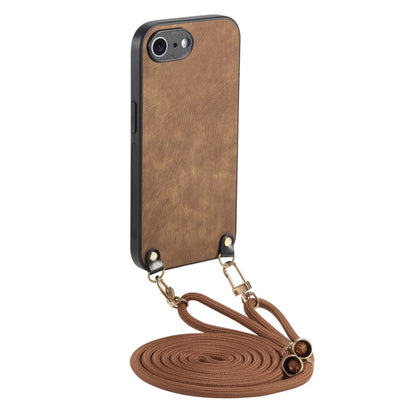 Vintage Leather PC Back Cover Phone Case with Crossbody Strap