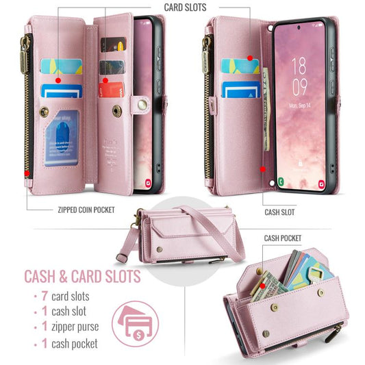 CaseMe C36 Card Slots Zipper Wallet RFID Anti-theft Leather Phone Case