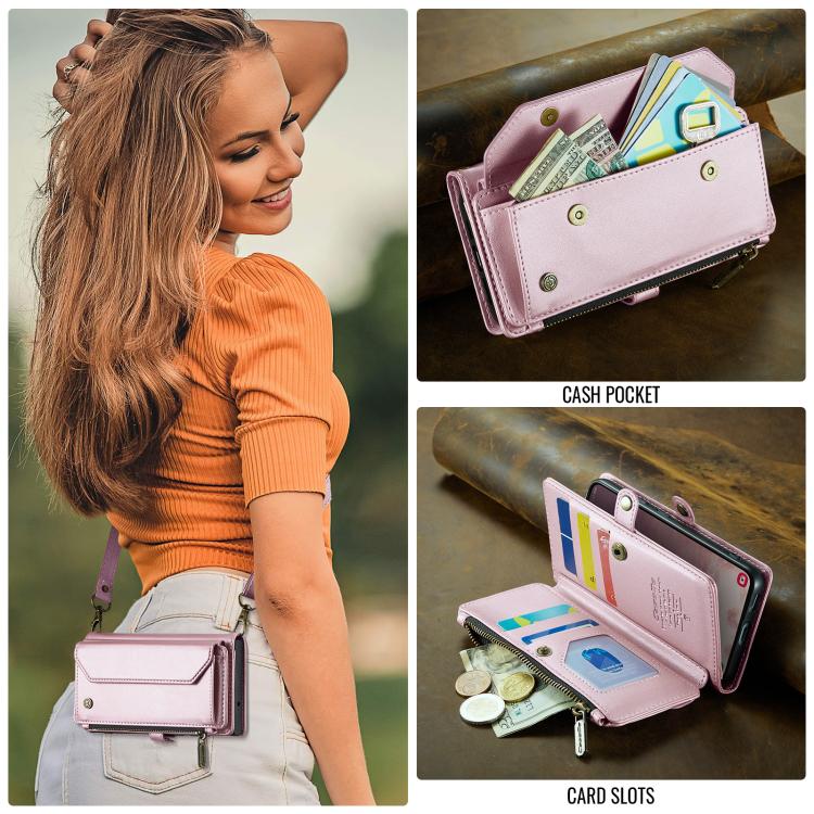 CaseMe C36 Card Slots Zipper Wallet RFID Anti-theft Leather Phone Case
