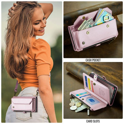 CaseMe C36 Card Slots Zipper Wallet RFID Anti-theft Leather Phone Case