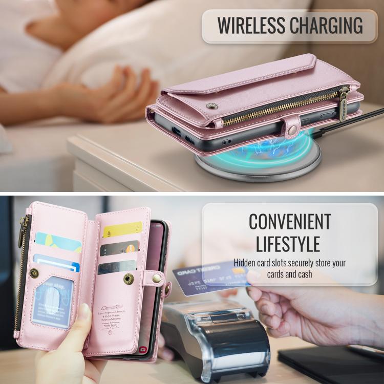 CaseMe C36 Card Slots Zipper Wallet RFID Anti-theft Leather Phone Case