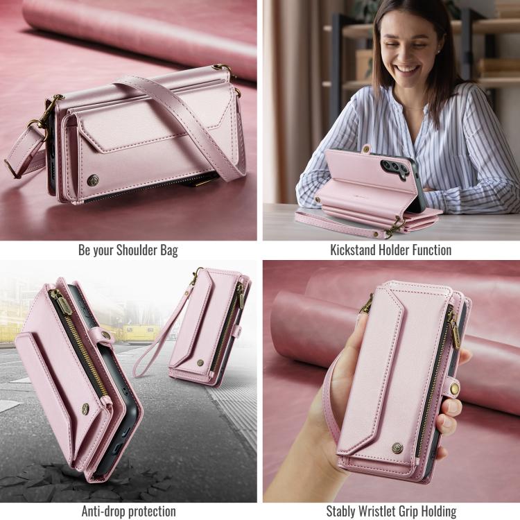 CaseMe C36 Card Slots Zipper Wallet RFID Anti-theft Leather Phone Case