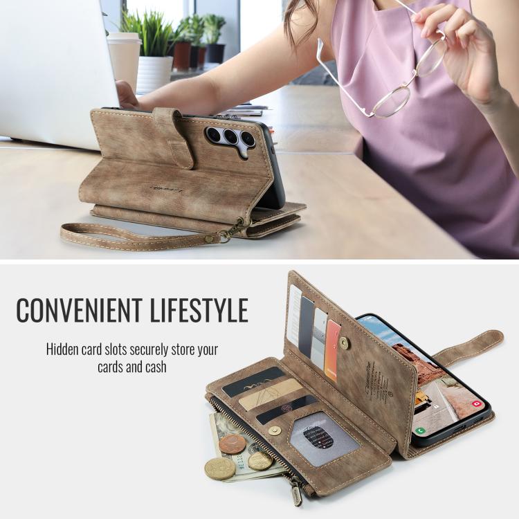 CaseMe C30 Card Slots Zipper Wallet Leather Phone Case