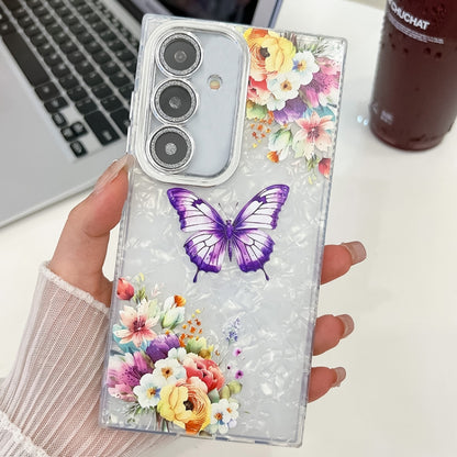 Plating Texture Butterfly TPU Phone Case with Glitter Lens Film