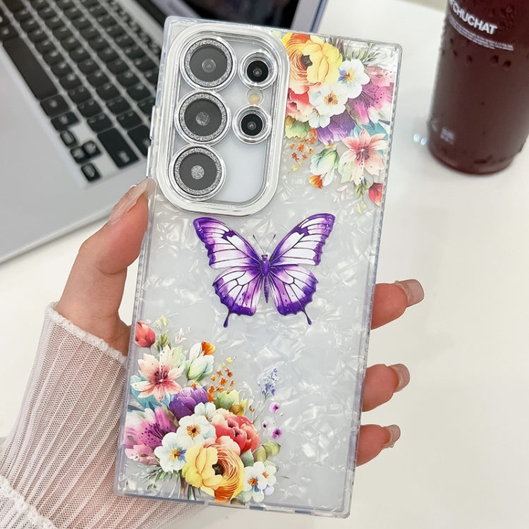 Plating Texture Butterfly TPU Phone Case with Glitter Lens Film