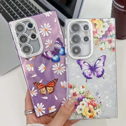 Plating Texture Butterfly TPU Phone Case with Glitter Lens Film