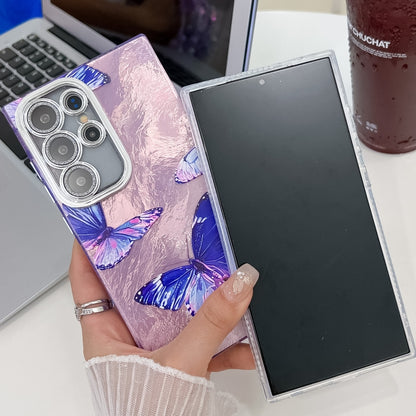 Plating Texture Butterfly TPU Phone Case with Glitter Lens Film