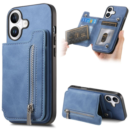 Retro MagSafe Zipper Wallet Card Bag Back Phone Case