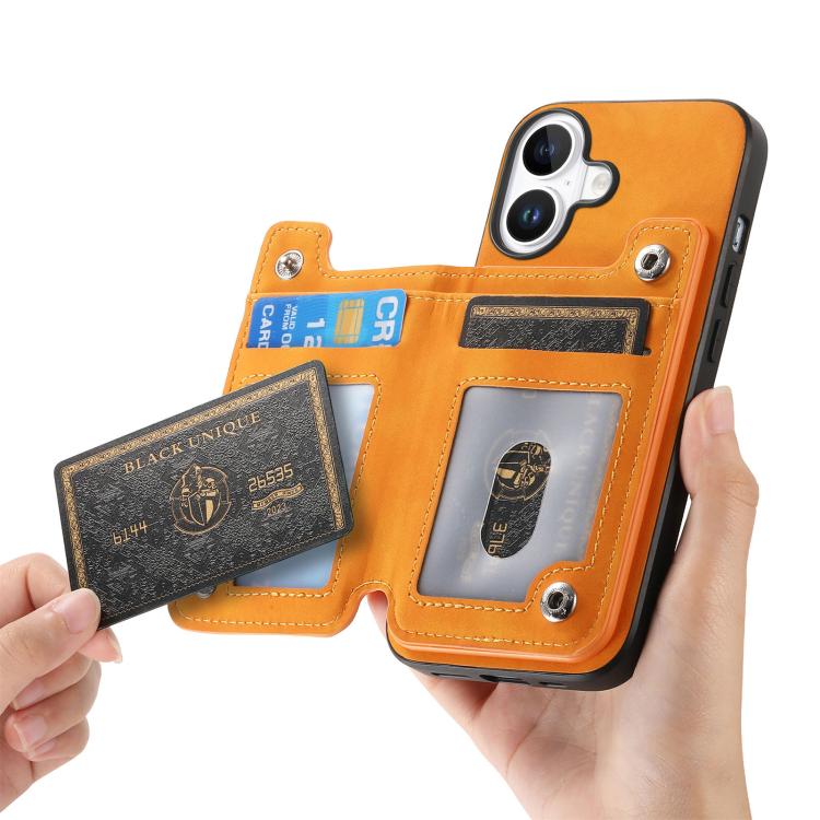 Retro MagSafe Zipper Wallet Card Bag Back Phone Case