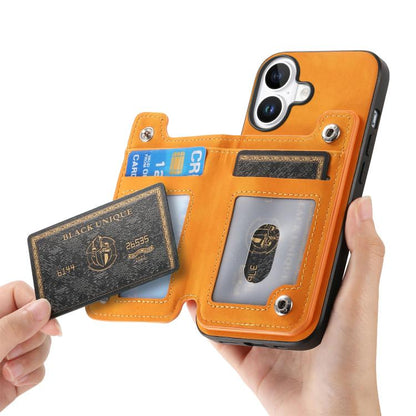 Retro MagSafe Zipper Wallet Card Bag Back Phone Case