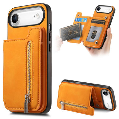 Retro MagSafe Zipper Wallet Card Bag Back Phone Case