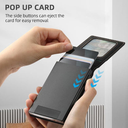 Suteni H19 Litchi Grain 2-in-1 MagSafe Removable Card Box Back Phone Case