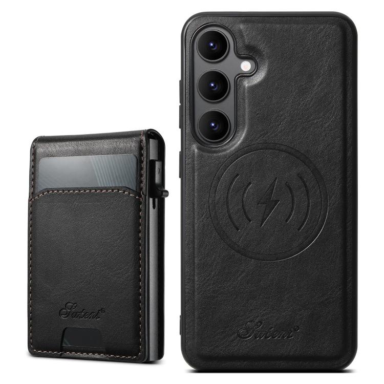 Suteni H19 Oil Wax 2-in-1 MagSafe Removable Card Box Back Phone Case