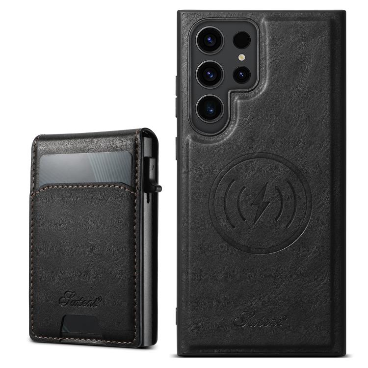 Suteni H19 Oil Wax 2-in-1 MagSafe Removable Card Box Back Phone Case