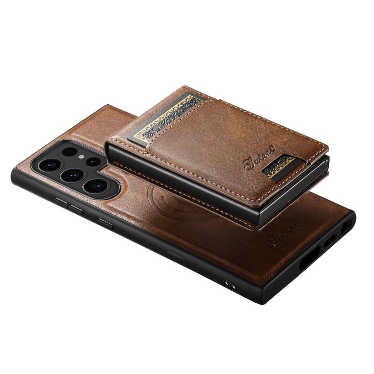 Suteni H19 Oil Wax 2-in-1 MagSafe Removable Card Box Back Phone Case