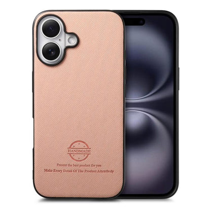 Twill Fabric Leather Skin Back Phone Case