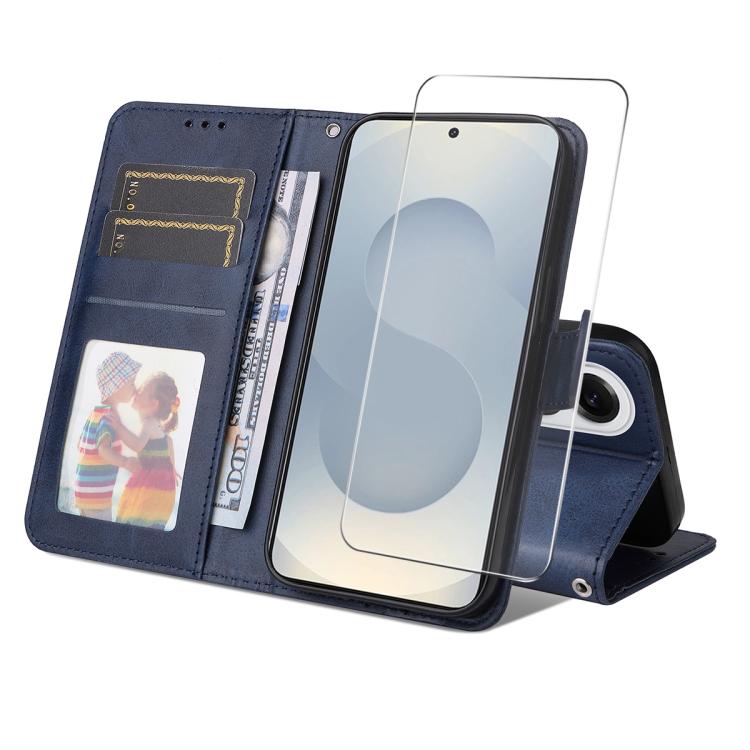 ENKAY Card Wallet Calf Texture Leather Phone Case with Screen Film