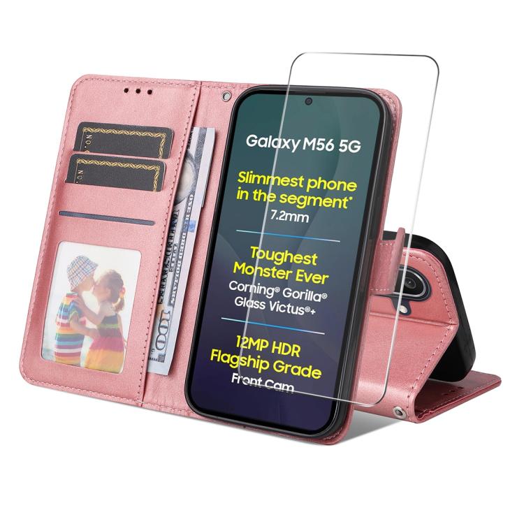 ENKAY Card Wallet Calf Texture Leather Phone Case with Screen Film