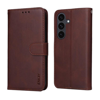 ENKAY Card Wallet Calf Texture Leather Phone Case with Screen Film
