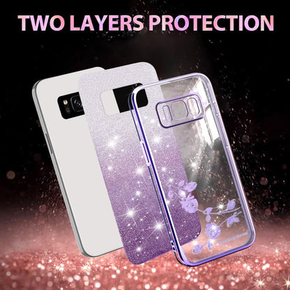 Gradient Glitter Flower All-inclusive Phone Case