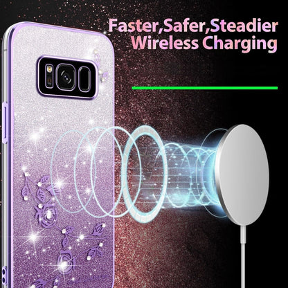 Gradient Glitter Flower All-inclusive Phone Case