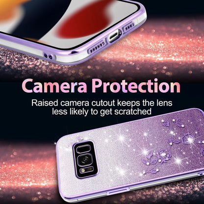 Gradient Glitter Flower All-inclusive Phone Case