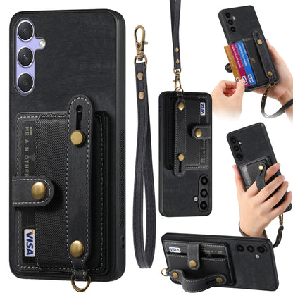 Retro Cross Wristband Wallet Leather Back Phone Case
