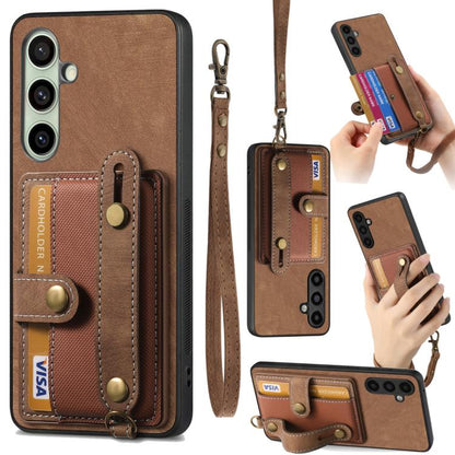 Retro Cross Wristband Wallet Leather Back Phone Case