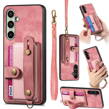 Retro Cross Wristband Wallet Leather Back Phone Case