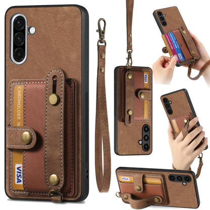 Retro Cross Wristband Wallet Leather Back Phone Case