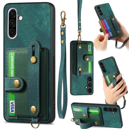 Retro Cross Wristband Wallet Leather Back Phone Case