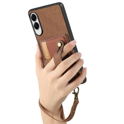 Retro Cross Wristband Wallet Leather Back Phone Case