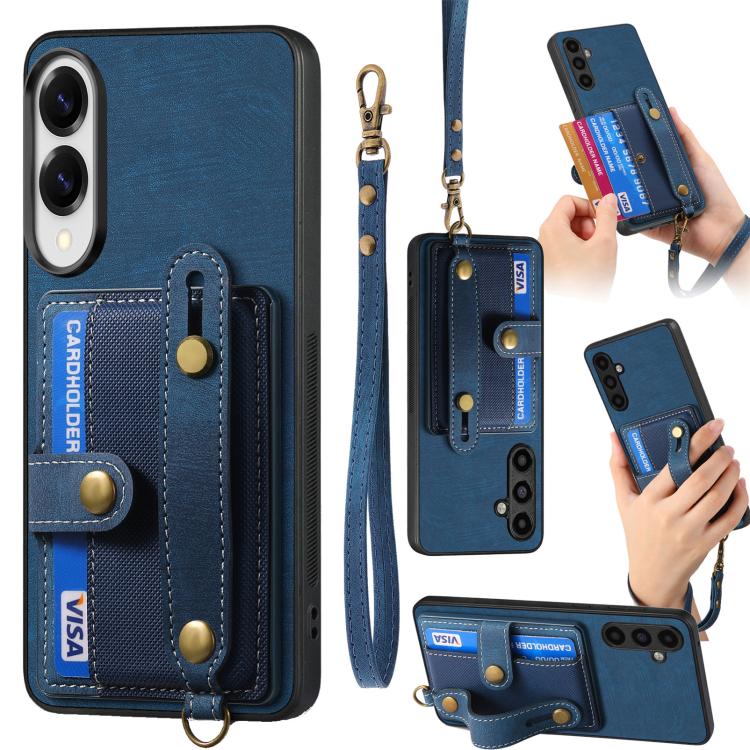 Retro Cross Wristband Wallet Leather Back Phone Case