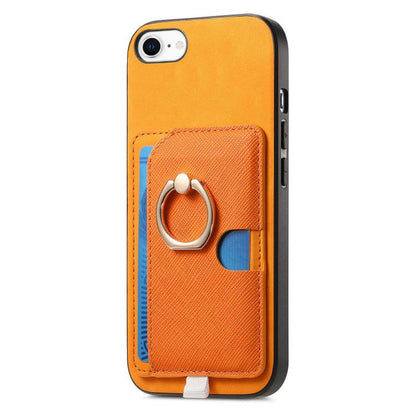 Retro Cross Leather Ring Side Insert Card Bag MagSafe Phone Case