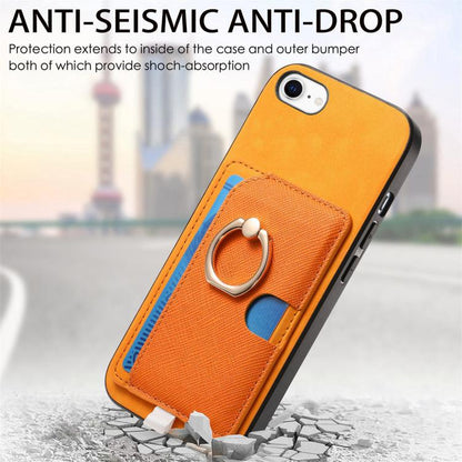 Retro Cross Leather Ring Side Insert Card Bag MagSafe Phone Case